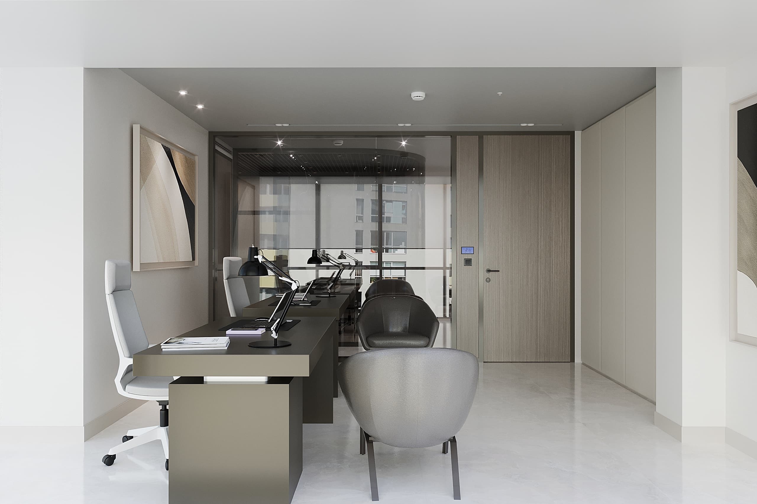 Overall living and dining wide view