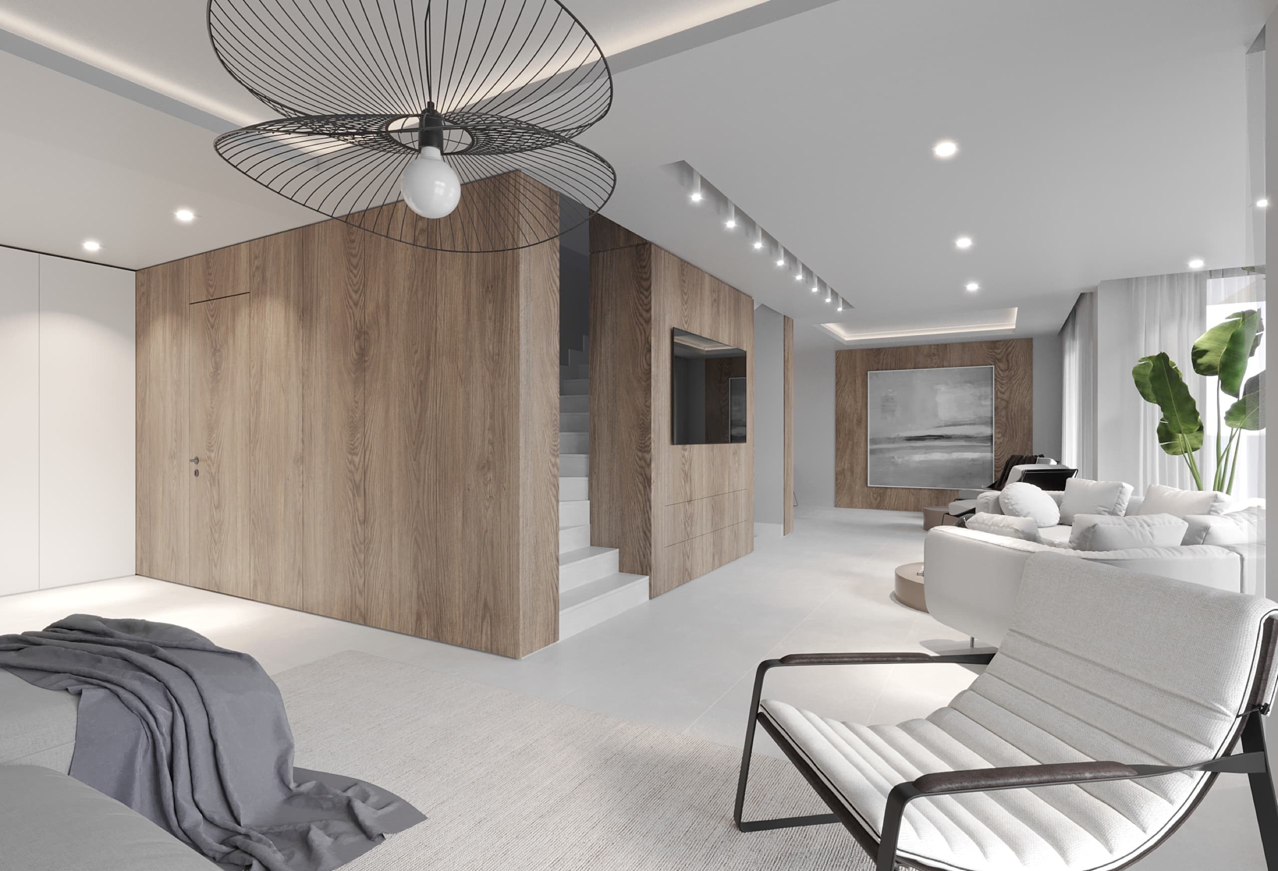 Hallway with concealed storage