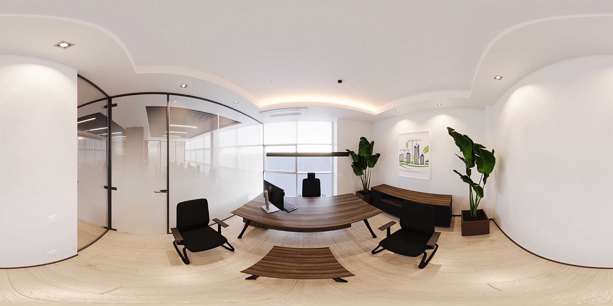 Brand graphic feature on wall