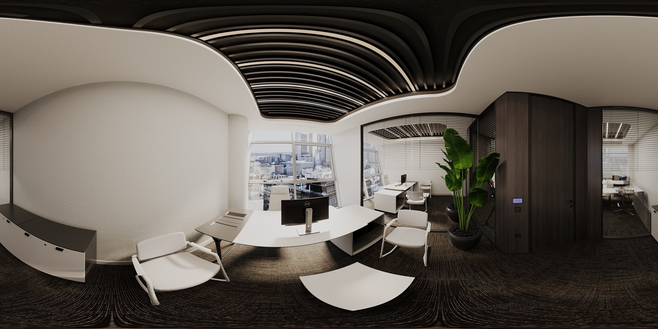 Reception with brand identity wall