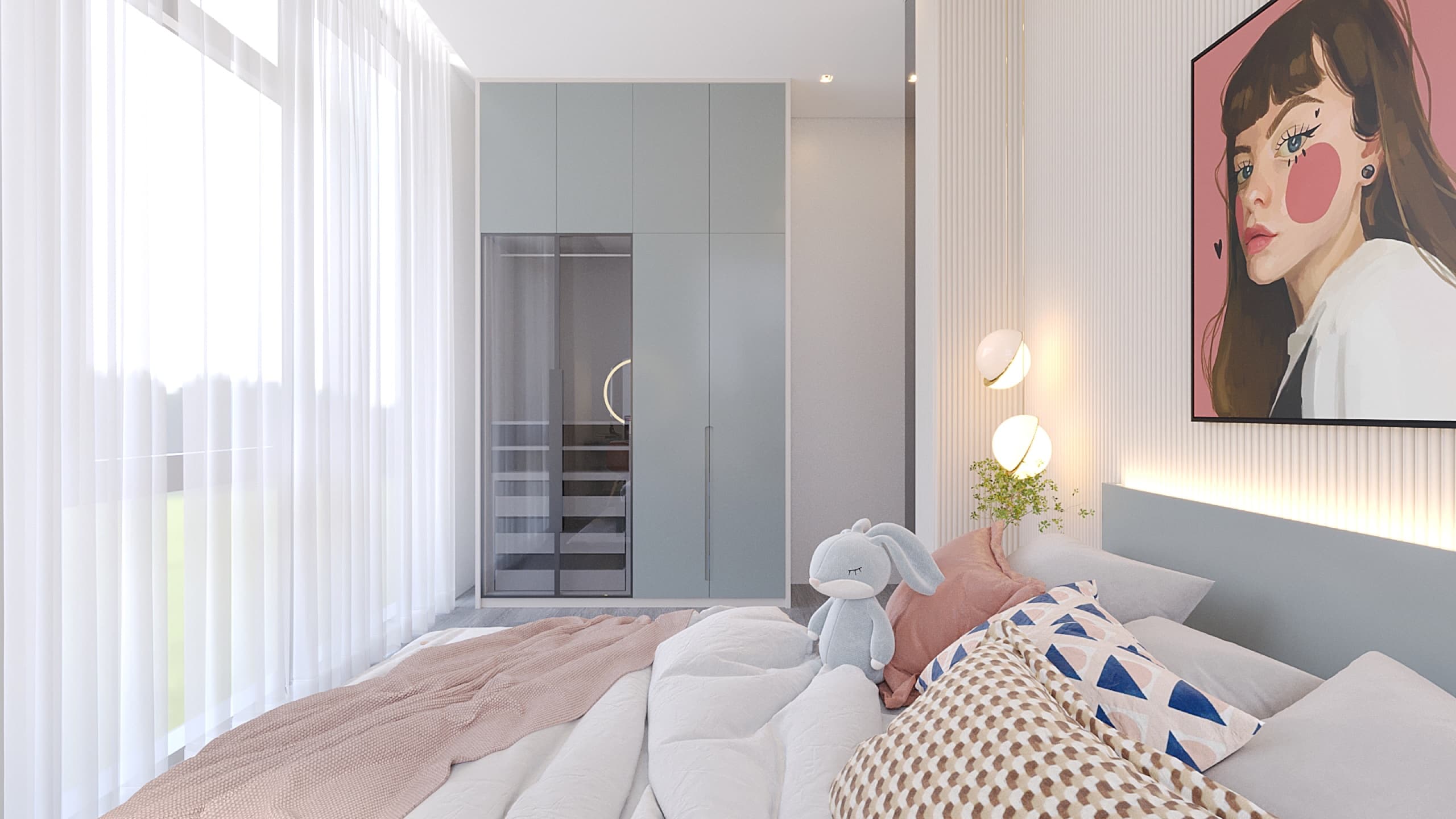 Hallway with built-in storage