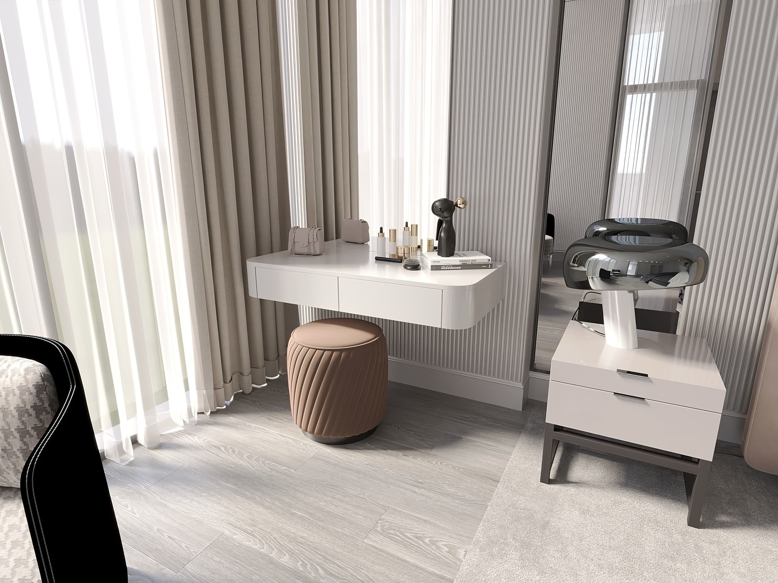 Wide living and dining view