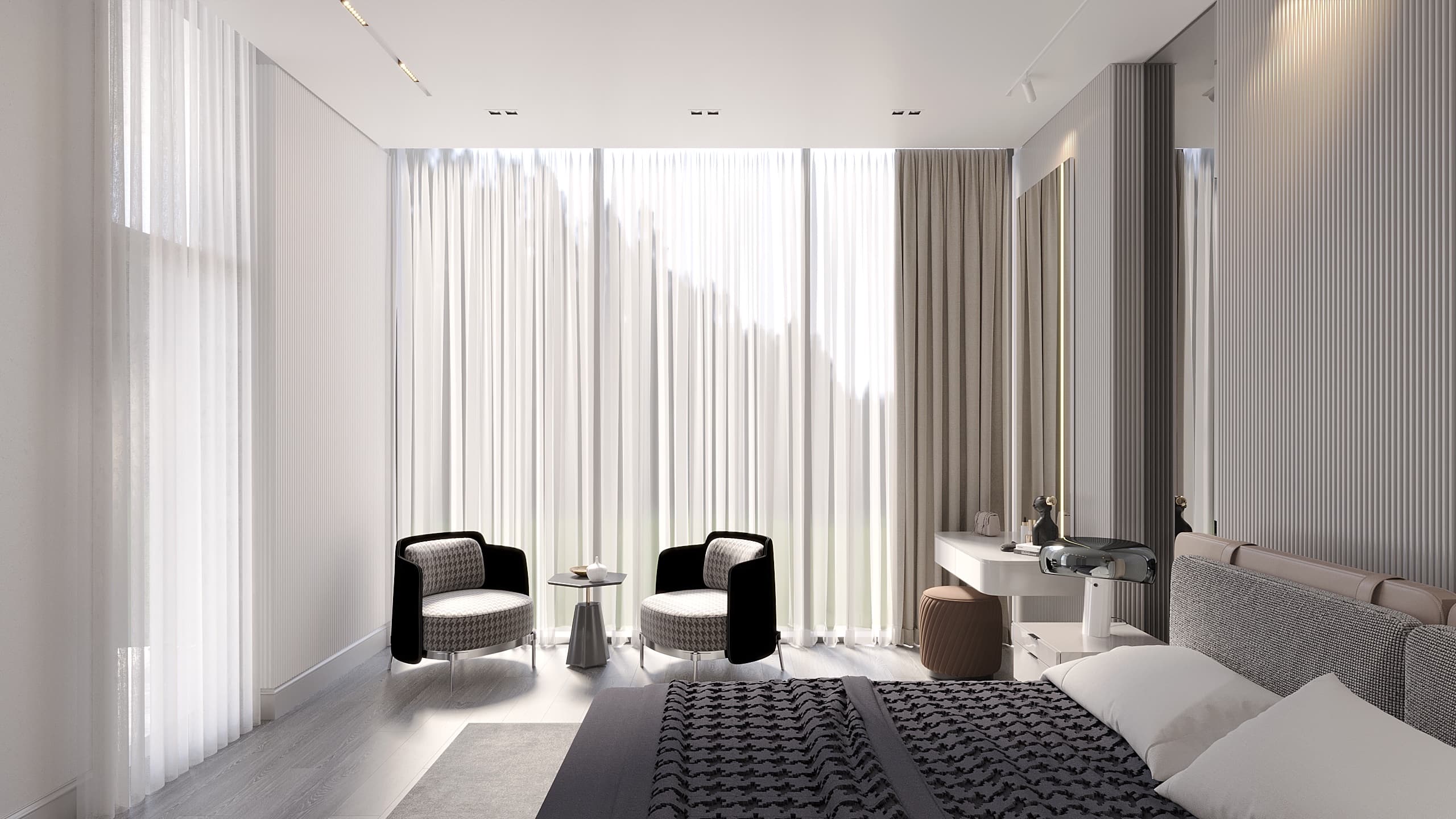 Late evening view of living room